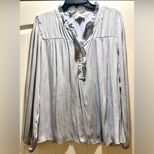 LOFT Elegant Light Gray Blouse